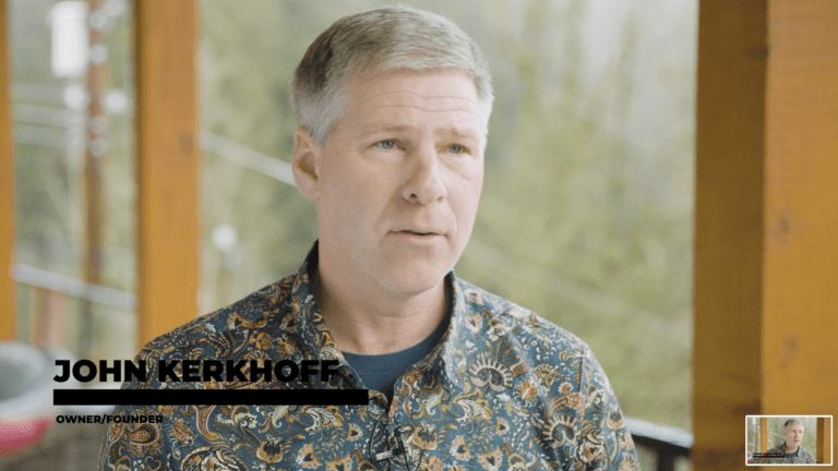 Business owner giving interview for branding video